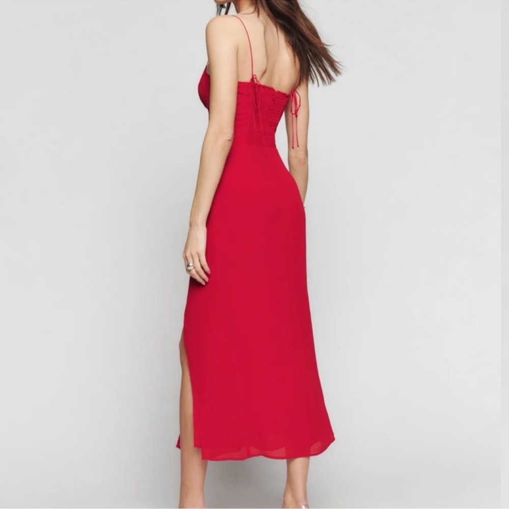 Reformation Kourtney Dress Size 4 Cherry Christmas - Picture 6 of 13